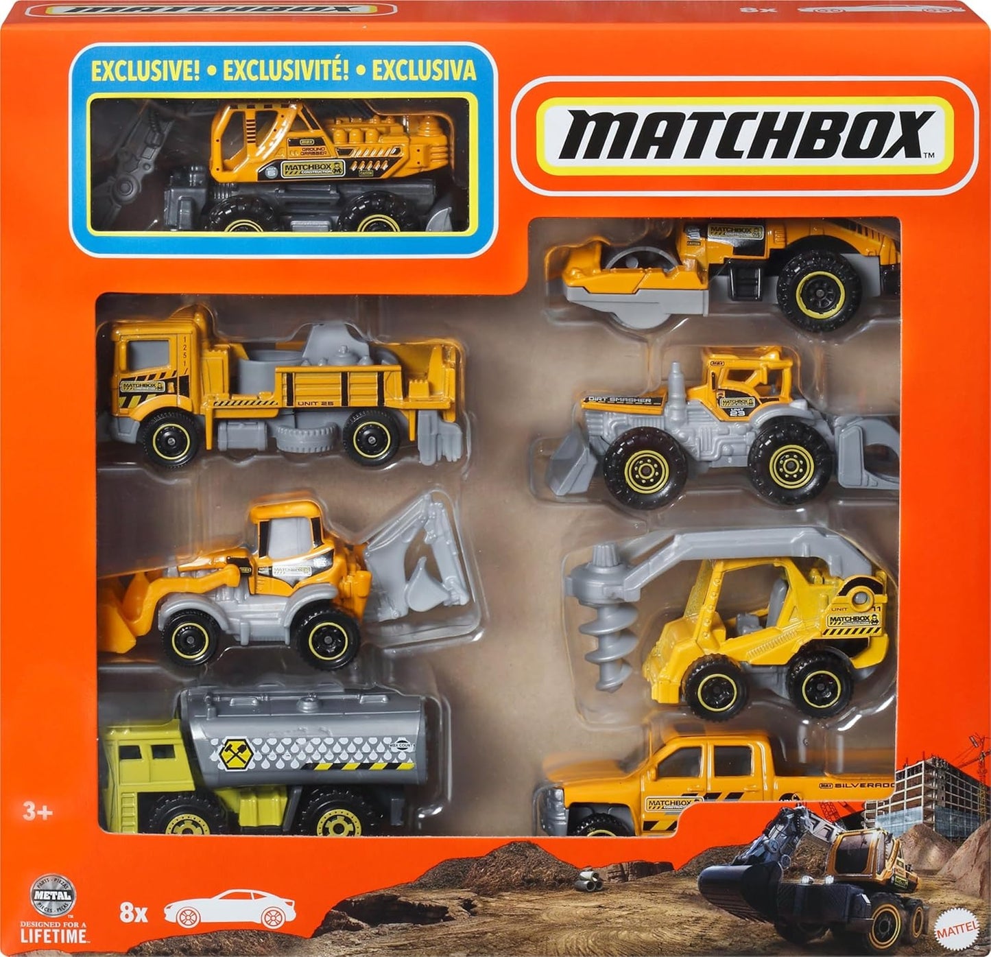 TNIRVAK Toy Cars or Trucks 20-Pack, Variety Set of 20 Die-Cast 1:64 Scale Cars, Buses, Fire, Construction or Police Vehicles (Styles May Vary)