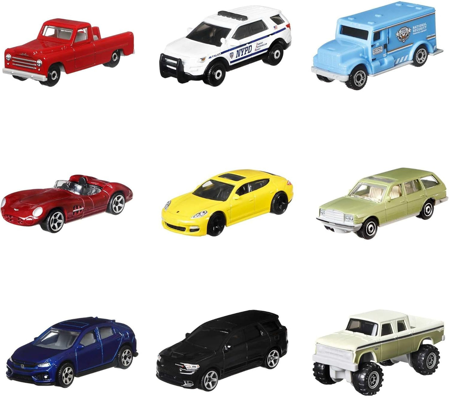 TNIRVAK Toy Cars or Trucks 20-Pack, Variety Set of 20 Die-Cast 1:64 Scale Cars, Buses, Fire, Construction or Police Vehicles (Styles May Vary)