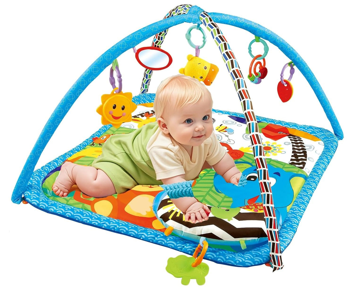 TNIRVAK Baby Gyms Play Mats Toddler Fold Acctivity Gyms Play Mat Colorful Baby Pad with Animal Toys, Giraffe