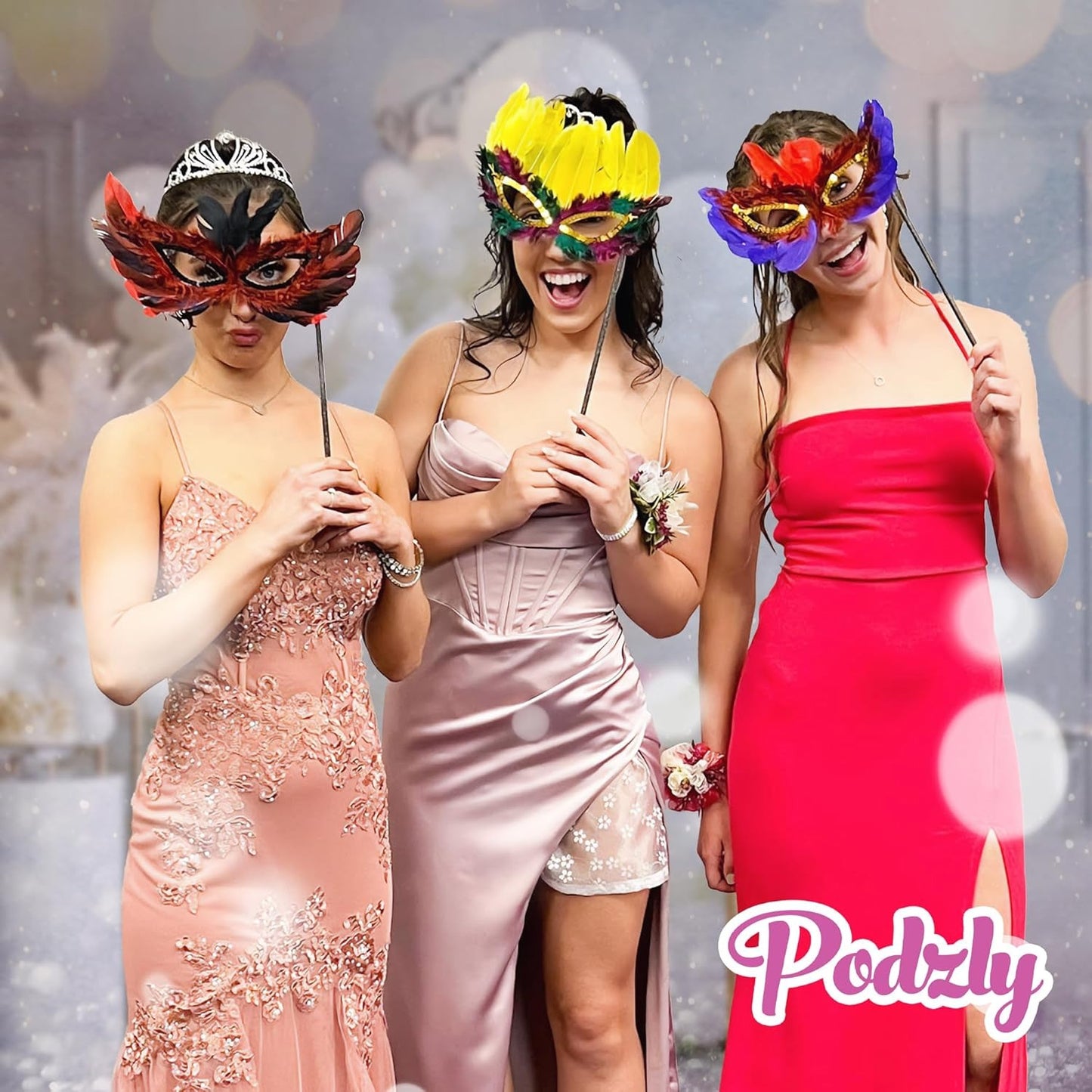 TNIRVAK- 12 Assorted Mardi Gras Masks - Party Masks - Ideal for Celebrations, Carnival, Prom, Ballroom - Perfect for New Year's Eve - Antifaces Elegantes, Venetian Masquerade Mask, Mascaras Venecia