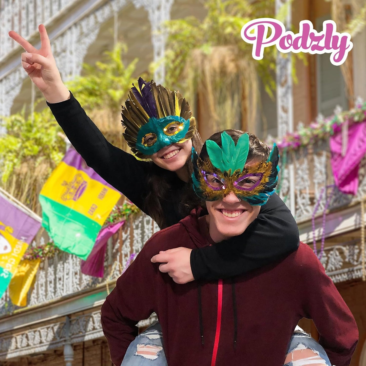 TNIRVAK- 12 Assorted Mardi Gras Masks - Party Masks - Ideal for Celebrations, Carnival, Prom, Ballroom - Perfect for New Year's Eve - Antifaces Elegantes, Venetian Masquerade Mask, Mascaras Venecia