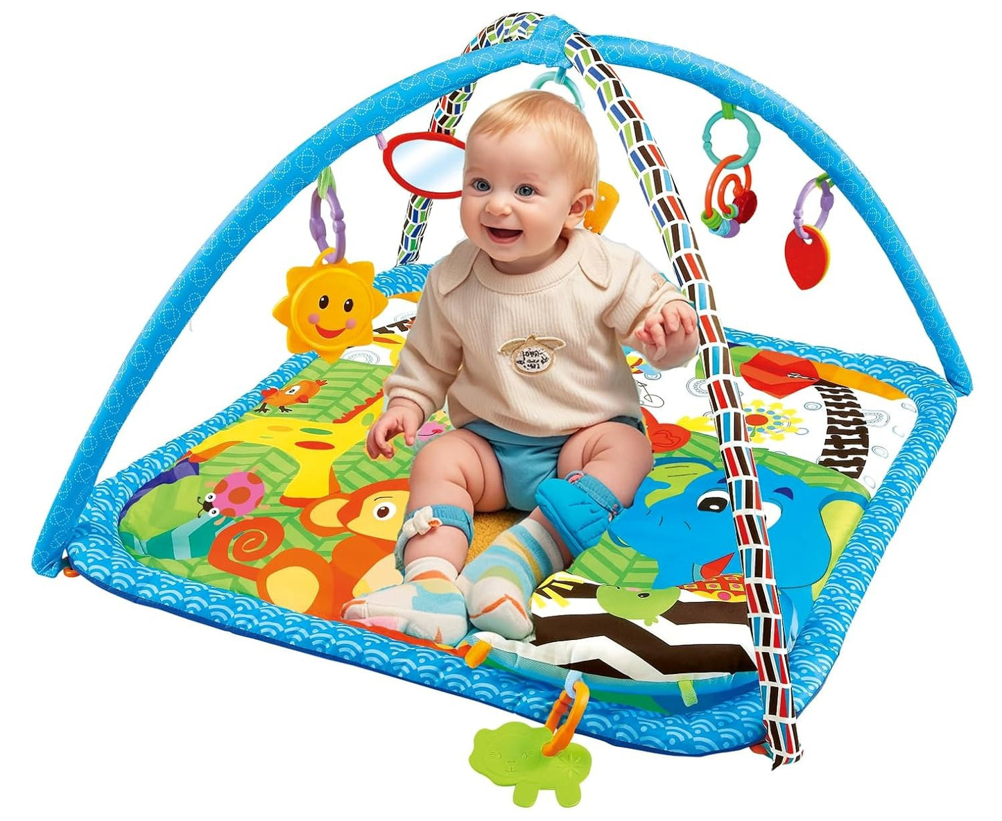 TNIRVAK Baby Gyms Play Mats Toddler Fold Acctivity Gyms Play Mat Colorful Baby Pad with Animal Toys, Giraffe