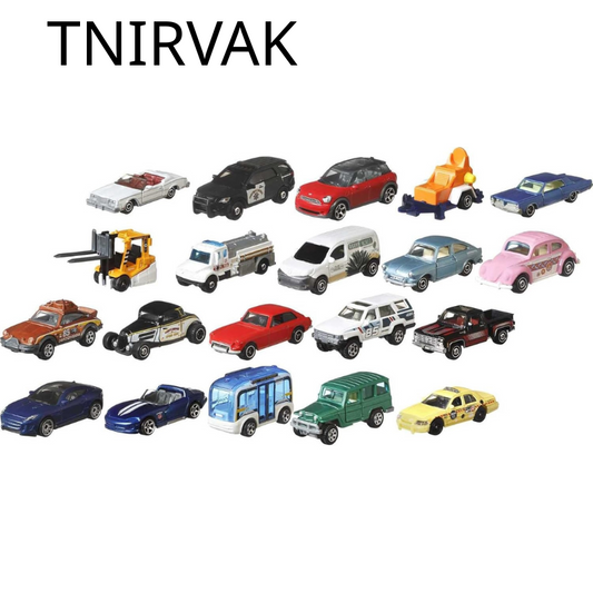 TNIRVAK Toy Cars or Trucks 20-Pack, Variety Set of 20 Die-Cast 1:64 Scale Cars, Buses, Fire, Construction or Police Vehicles (Styles May Vary)